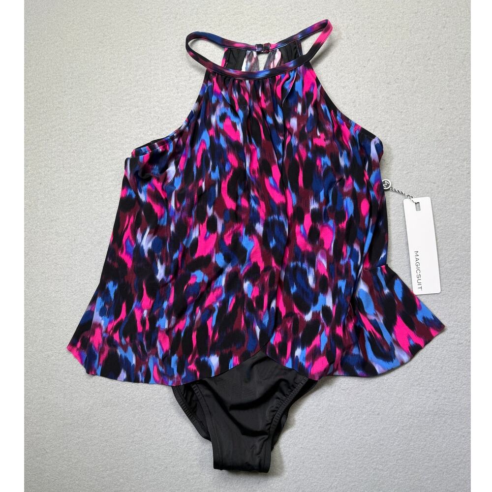 Magicsuit Cherry bomb Aubrey, fly away swimsuit,  Black/pink/blue 8 $160